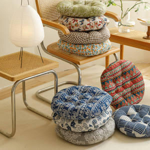 Cotton Linen Round Seat Cushion Extra Soft Breathable For Living Room Bedroom Study Outdoor Balcony - Product Image 4