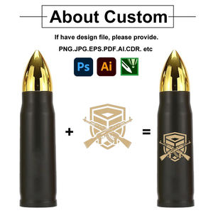 แก้วน้ำเก็บความเย็นสุญญากาศแบบกระสุน ขนาด 350 มล. 500 มล. 1000 มล. สแตนเลส 304  พร้อมโลโก้สั่งทำพิเศษ ดีไซน์ทันสมัย - Product Image 5