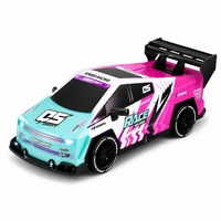Voiture de drift RC 1:20 avec batterie rechargeable, câble USB, télécommande 4 canaux, lumières LED, portée de 30 m - Utilisation intérieure/extérieure