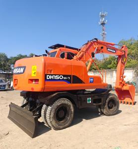 Excavatrice sur pneus d'occasion d'origine chinoise 15 tonnes Doosan DH150W-7, chenillée hydraulique avec boîte de vitesses, moteur et roulement moteur pour rapport - Product Image 3