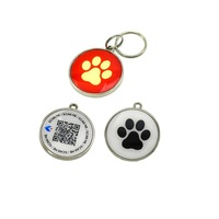 Chinesischer Hersteller 13,56MHz NFC ISO 14443A 30mm Metall-Ring RFID Wasserdichter Haustier-Tag mit Individuell Bedrucktem QR-Code für Hunde- und Katzentracking