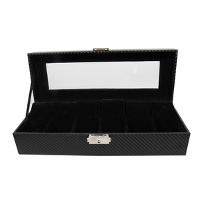 custom black carbon fiber watch box wholesale glossy watch display box