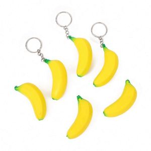Custom Logo Pu Banana Ball Keychain Advertising Branded <b>Stress</b> Relief Toys - Product Image 4