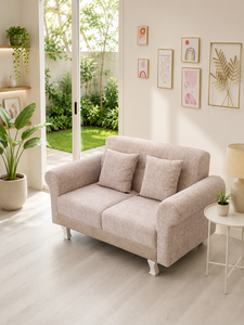 Chic Gabriel Square Two-Seater Lounge Couch with Custom Eco-Friendly Fabric for Living Room & Hotel - Product Image 1