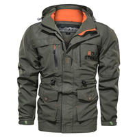 Veste d'hiver en polaire pour homme, veste à capuche chaude, col montant formel, avec décoration à motifs, taille plus, veste coupe-vent en coton
