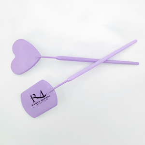 Stainless Steel Eyelash Extension Checking <b>Mirror</b> Customized Heart Shape And <b>Square</b> Lash <b>Mirrors</b> Purple Powder Color - Product Image 2