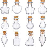 Mini-bocal irrégulier réutilisable en verre borosilicate avec bouchon en liège pour flacons à vœux – Vente en gros