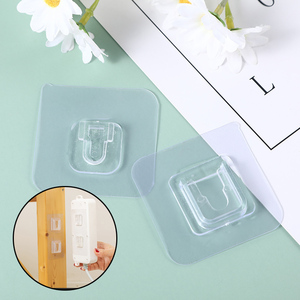 Gancio <span class=keywords><strong>a</strong></span> ventosa in plastica trasparente resistente con adesivo bifacciale per appendere vestiti in bagno e cucina - Product Image 5