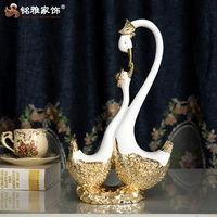 Figurine canard en résine, figurines mère et fils, objets centrales de table décoratifs