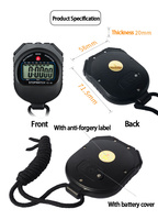 Arbitre numérique professionnel Portable LCD Sports Chronomètre 2 Mémoire Chronomètre numérique pour Sports Enfants Entraîneurs Natation Course à pied