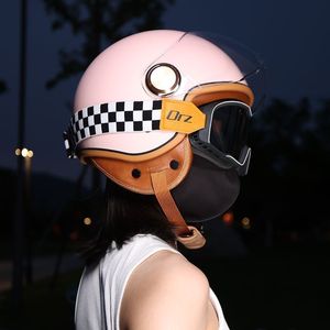 <span class=keywords><strong>Casco</strong></span> Moto Aperto OOH per Adulti Omologato DOT 3/4 Stile Retrò <span class=keywords><strong>Vespa</strong></span> con Doppia Visiera per Uomo e Donna - Product Image 3