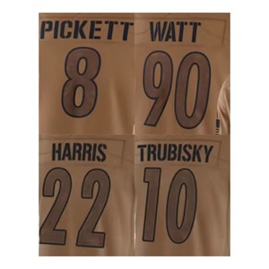 Maillots de football américain personnalisés respirants 100 % polyester à transfert thermique, grandes tailles, manches courtes, ensembles de sport pour hommes – Acceptons les commandes - Product Image 1