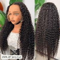 Perruque frontale en dentelle 13x4 à ondulations profondes, densité 300%, effet vague d'eau, pré-épilée, avec ligne de cheveux naturelle, en cheveux humains, vente en gros