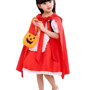 Disfraz de Halloween para niños, vestido de Caperucita Roja con capa y bolsa de dulces de calabaza para actuaciones en fiestas infantiles - Product Image 5
