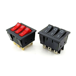 สวิตช์โยกสามขาสำหรับเครื่องใช้ไฟฟ้าในบ้านสวิตช์ไฟสองตำแหน่ง KCD5 250VAC ไฟแดงกำลังสูง IP20 20A - Product Image 2