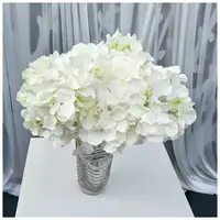 Y℃ atacado de seda artificiais 5 cabeças de flores de hortência para casamento forma de hortência haste de flor de alta qualidade