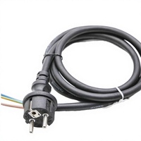 VDE-Stromkabel (CEE7/7 auf IEC320C15) 1m CEE7/7 Schuko Standard Europäischer Netzstecker auf C15 als Industrie-Geräte-Stromkabel