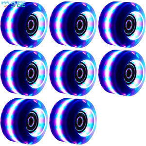 Roda Skateboard <span class=keywords><strong>Roller</strong></span> Skate SeeMore Bearings, Dipasang Empat Lampu, Baris Ganda, Menyala - Product Image 2