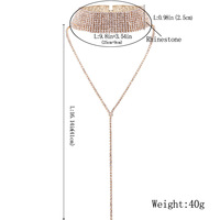 Collier sexy à la mode, collier multi-rangs serti de diamants, en métal brillant pour femmes, parfait pour les banquets et les fêtes