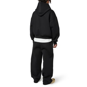 Felpa di Alta Qualità da <span class=keywords><strong>Uomo</strong></span> con Cappuccio e Zip in Pile Spesso Vestibilità Corta e Squadrata Logo Personalizzato Stile Streetwear Invernale con Design a Cerniera - Product Image 3