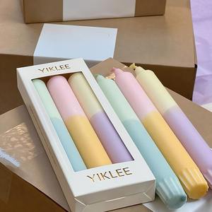 Boîte cadeau avec fenêtre personnalisée pour 3 bougies coniques/dîner/parfumées emballage en papier pliable <span class=keywords><strong>bougeoir</strong></span> mixte - Product Image 1