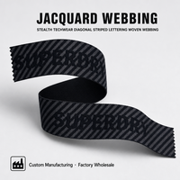 Ruban Jacquard en Nylon Écologique à Motif Personnalisé, Tissé Double Face Haute Densité pour Vestes et Sacs Techwear, OEM ODM