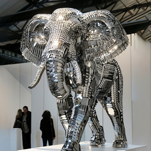 Esculturas de Elefantes de Alambre de Acero Inoxidable a <span class=keywords><strong>Tamaño</strong></span> <span class=keywords><strong>Real</strong></span> Personalizadas, Decoración de Jardín para Exteriores, Villas, Animales de Alambre Metálico Fundido - Product Image 3