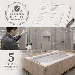 <span class=keywords><strong>Cabine</strong></span> <span class=keywords><strong>de</strong></span> <span class=keywords><strong>douche</strong></span> moderne en aluminium courbé et verre trempé, sur mesure, avec espace intégré pour salle <span class=keywords><strong>de</strong></span> bain – Offre Spéciale - Product Image 5
