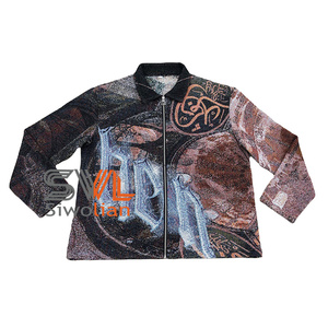 Giacca Invernale Personalizzata con Cerniera Stile Hip Hop, Giacche con Zip in Tessuto Intrecciato Cucite a Mano per Uomo - Product Image 5