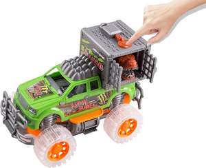 Voiture de <span class=keywords><strong>dinosaure</strong></span> de jungle tout-terrain - <span class=keywords><strong>Camion</strong></span> <span class=keywords><strong>cage</strong></span> à dinosaures à propulsion par friction avec roues lumineuses et sons - Jouet à action de recul puissant - Product Image 4