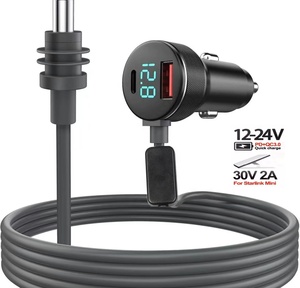 <span class=keywords><strong>Cable</strong></span> de Alimentación de 3M con Voltímetro Digital para Encendedor de Cigarrillos, Adaptador de Voltaje de 12V a 30V para Starlink Mini, Amplificador de Voltaje, Cargador de Coche - Product Image 1