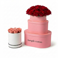 Coffret Cadeau Luxe Personnalisé avec Logo, Boîte Ovale à Fleurs, Emballage Rigide en Papier pour Fleuristes, Mariages et Saint-Valentin