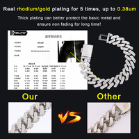 Infini Style 9mm 13mm Diamant Collier Argent S925 VVS pour Hommes Femmes Bijoux Fins Chaîne Cubaine Moissanite