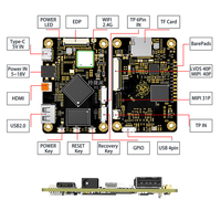 Mini placa base de Pc RK3566 para tableta Monitor placa base 4 + 32GB con WIFI Bluetooth Lvds Edp MIPI MicroHDMI interfaz TF
