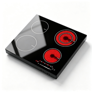 Piano Cottura a Induzione Mista con <span class=keywords><strong>4</strong></span> Bruciatori Integrati, 6400W, in Vetroceramica, per Uso Commerciale, Domestico e Camper - Product Image 3
