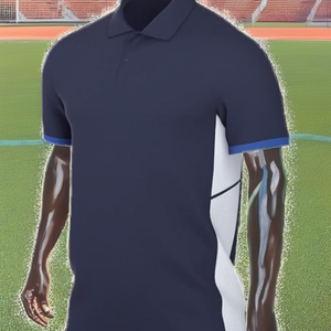 OEM ODM Personnalisé Homme T-shirt uni à manches courtes anti-plis anti-UV séchage rapide en tissu tricoté sportif boutonné devant 100% polyester - Product Image 2