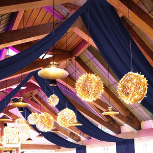 Ceiling Drape Panels <b>Chiffon</b> Wedding Drapes for Various Event Settings Flat Window Accessory Included ROPE Format - Product Image 6
