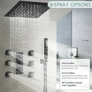 EVERSTEIN Modern Creative Waterfall Shower Head Wall Panel Bathroom Mixer Set Rainfall Stainless Steel Shower Panel System