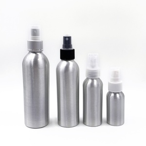 Flacon pulvérisateur vide en aluminium argenté personnalisé de 30 ml à 500 ml avec pulvérisateur à brume blanche ou noire - Product Image 1