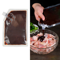Pochette à bec transparent thermoscellable à fond ouvert pochette à bec plat en plastique sauce salade sirops sac avec bouchon à vis