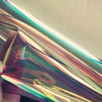 Tissu de vinyle de film d'hologramme transparent de vente chaude pour des chaussures et des sacs