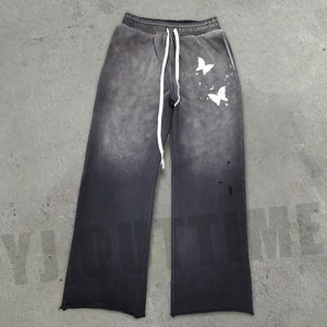 Pantalones Deportivos Personalizados de Fabricante, Pantalones de Chándal Estilo Urbano, Desgastados por el Sol, Corte y Dobladillo Deshilachados, Pantalones Deportivos de Doble Capa para Hombre - Product Image 3