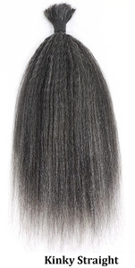 Extensions de <span class=keywords><strong>cheveux</strong></span> humains vierges brésiliens gris argent foncé, lisses, double épaisseur, <span class=keywords><strong>à</strong></span> clipser sans couture, couleur sel et poivre - Product Image 4