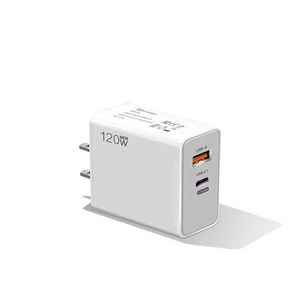 120W GaN Dual <b>USB</b>-A Type <b>C</b> Wall Charger Quick Charge 2 Ports QC 3.0 PD <b>USB</b> <b>C</b> Fast <b>Charging</b> Mobile Phone Power Adapter - Product Image 1