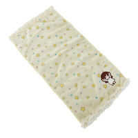 Ensemble de serviettes en polaire corail doux, imprimé dessin animé, brodé, pour la maison, le bain, usage quotidien, avec bordure en dentelle volantée, moelleux, absorbant, cadeau