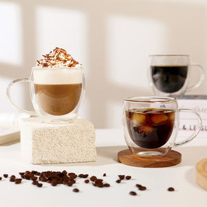 كوب قهوة زجاجي من الزجاج CnGlass 12 أونصة من البورسليكات بجدران مزدوجة آمن للميكروويف جدار مزدوج لإسبريسو - Product Image 4