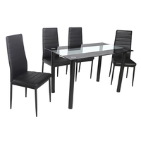 Ensemble de table et chaises de salle à manger en verre trempé écologique, structure en acier inoxydable, design moderne, mobilier pour la maison et l'hôtel, blanc