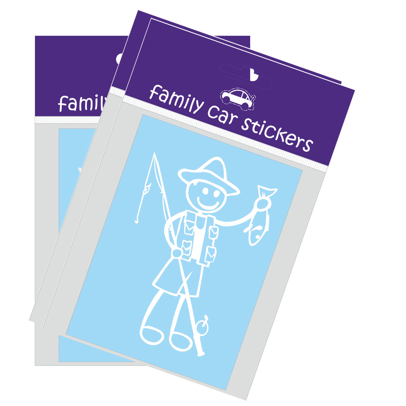 Go fishing custom transfer die cut car stickers for car window