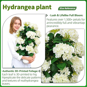 Fleurs d'hortensia artificielles blanches de qualité supérieure, directement de l'usine - Réalistes, durables et à pétales abondants pour la décoration de la maison, du jardin et des mariages - Product Image 3