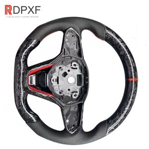 พวงมาลัยรถยนต์ RDPXF สำหรับ Volkswagen VW Golf <span class=keywords><strong>8</strong></span> Mk7 Mk8 GTI 7R คาร์บอนไฟเบอร์ หนังแท้ ทรงสปอร์ต D/Flat/<span class=keywords><strong>F1</strong></span> ขนาด 50 มม. จับกระชับมือ ใช้ได้กับรถยนต์ทั่วไป - Product Image 2